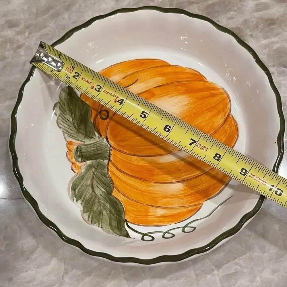 Vintage Williams Sonoma pie dish Pumpkin handpainted